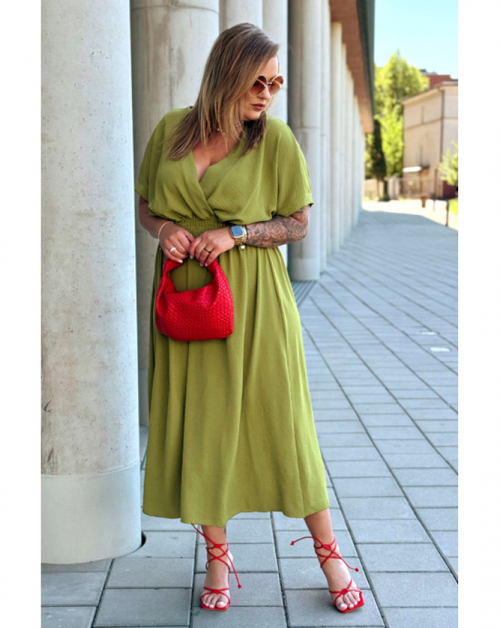 Dlhé dámske plus size šaty so zaväzovaním na chrbte Isana 